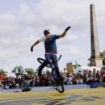 Matt Wilhelm riding at the BMX World Championships in Glasgow Scotland.